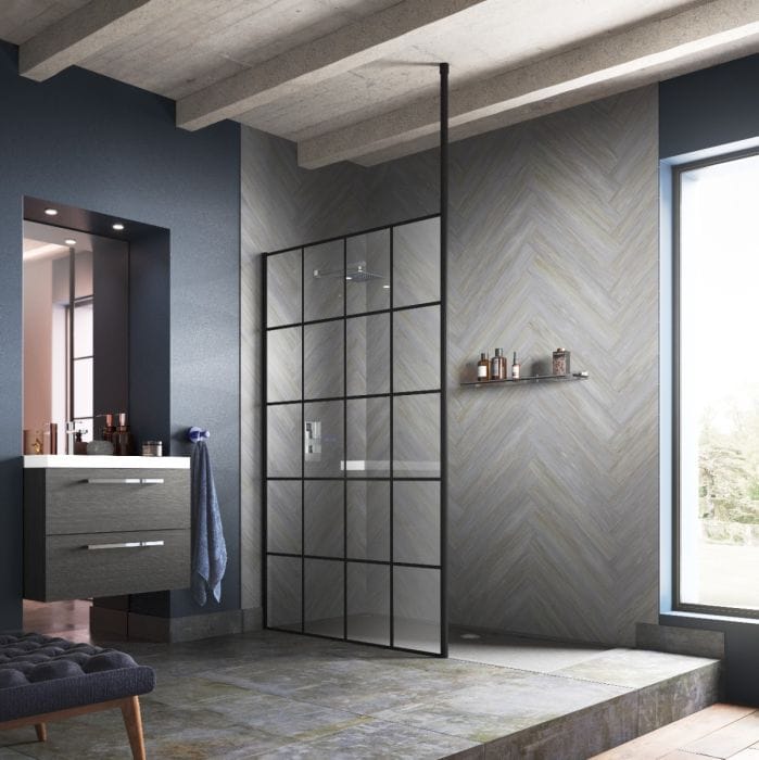 Cascade Matt Black 3000mm Floor to Ceiling Post