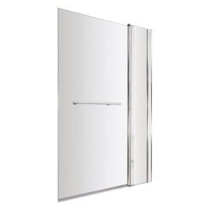 Cascade 6mm Straight Shower Bath Screen w Fixed Panel and Rail