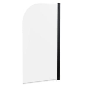 Cascade 6mm Radius Shower Bath Screen, Matt Black