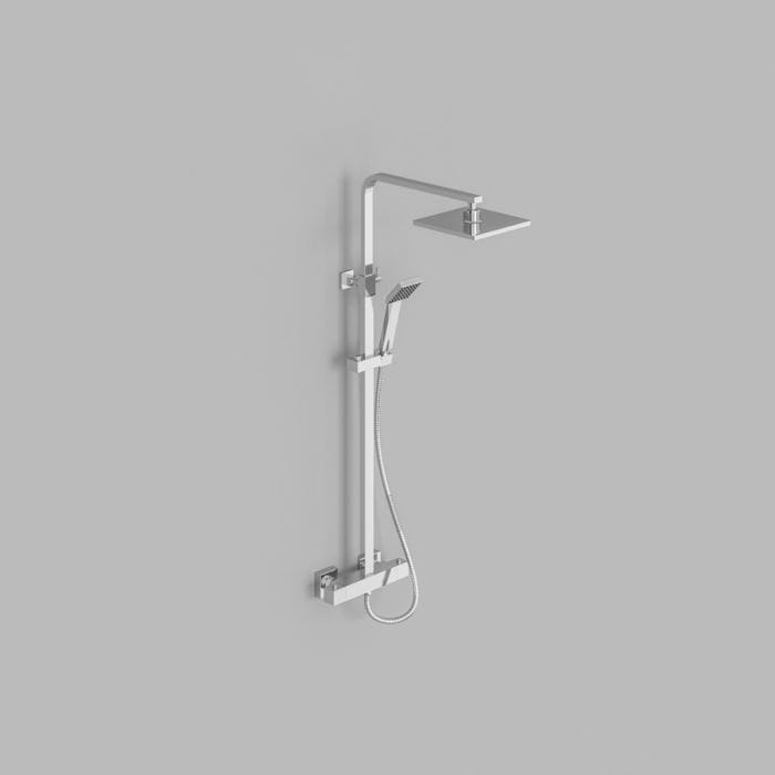 Cascade Una Exposed Square Shower Kit, Chrome - Image 4