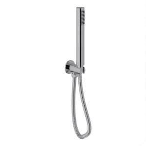 Cascade Element (Chrome/Matt Black) Round Handset with Outlet Elbow, Bracket and Hose