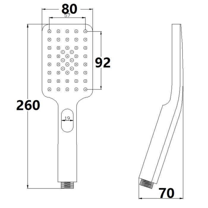 Cascade (Round/Square) 3 Function Shower Handset - Image 3