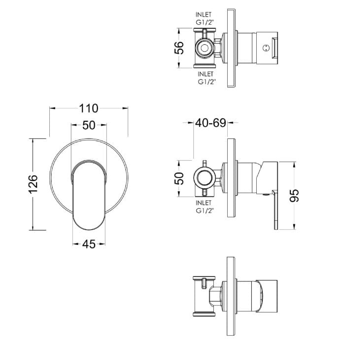 Cascade Element 10 Concealed Manual Shower Valve - Image 3