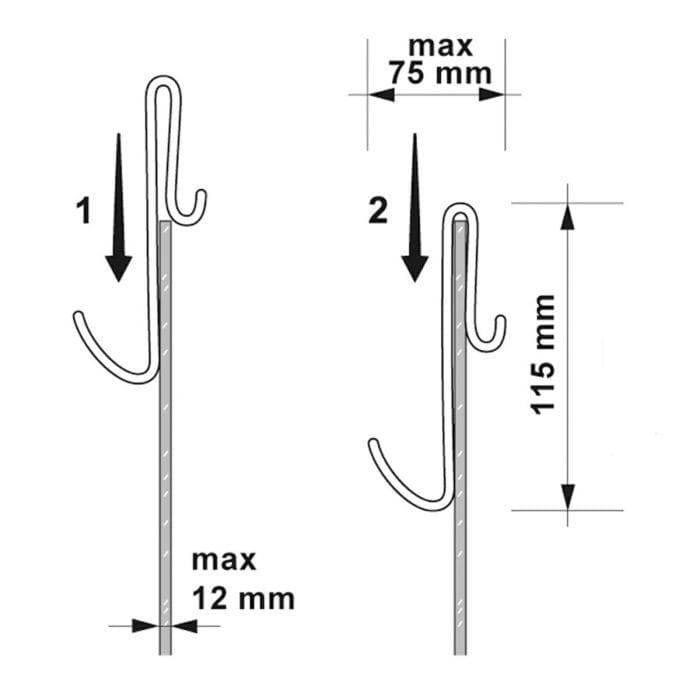 Cascade Wetroom Screen Hook (Frameless Screens) - Image 2