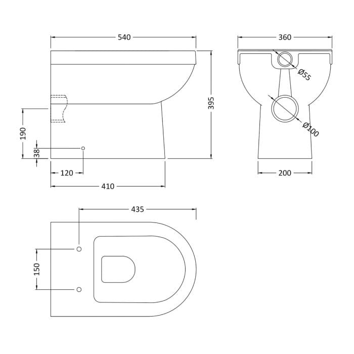 Cascade Hora Comfort Height Back To Wall Toilet - Image 4