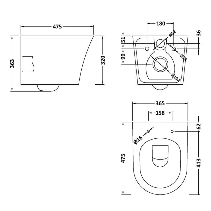 Cascade Sierra Wall Hung Toilet with Soft Close Seat - Image 2