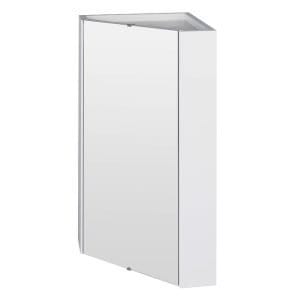 Cascade Arlo Gloss White 1 Door Corner Mirror Cabinet