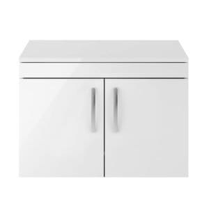 Cascade Carnation 800mm Wall Hung 2 Door Vanity Unit, with Worktop