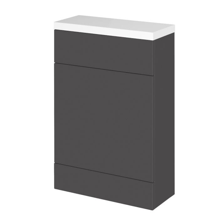 Cascade Union Slimline Gloss Grey WC Unit with Top - Image 3