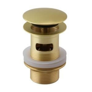 Cascade Brushed Brass Push Button Basin Waste