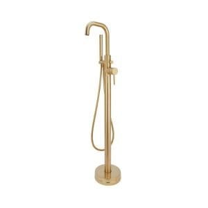 Cascade Element 7 Brushed Brass Freestanding Bath Shower Mixer