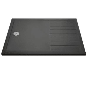 Rivato Slate Grey Walk In Shower Tray, End Waste-1400mm x 900mm