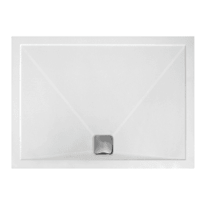 Cascade 25mm Rectangular Slim Anti Slip Shower Tray, Center Waste-1200mm x 800mm
