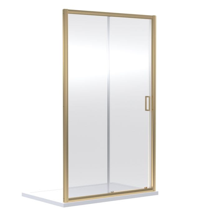 Cascade 6mm Brushed Brass Sliding Shower Door