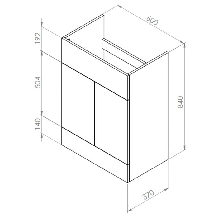 Cascade Connect 600mm Gloss Grey WC Unit - Image 2