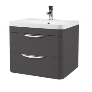 Cascade Flow 600-800mm Gloss Grey Wall Hung Vanity Unit