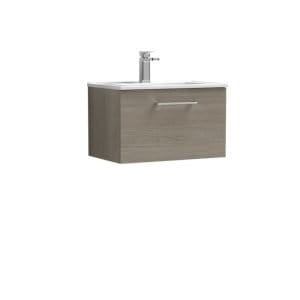 Cascade Aspri 2 600mm Solace Oak Wall Hung Vanity Unit, with Basin