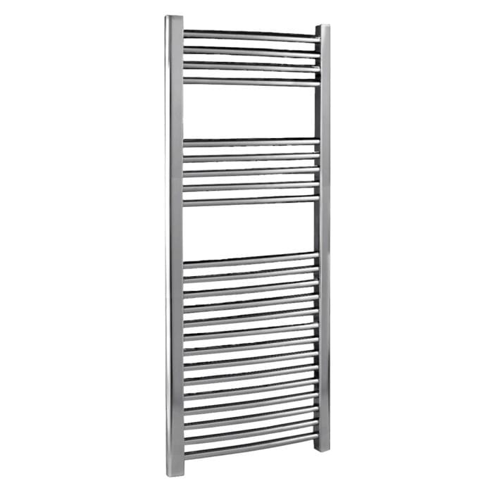 Cascade 400mm Wide Curved Chrome Towel Rail - Various Heights