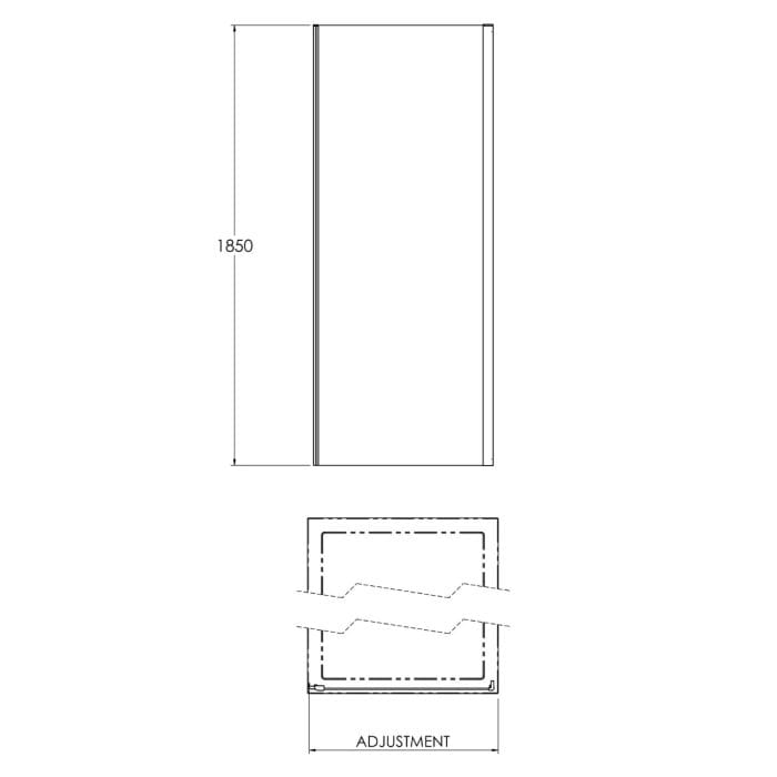 Cascade 6mm Matt Black Shower Enclosure Side Panel - Image 2