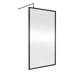 Cascade Matt Black Fully Framed 8mm Wetroom Screen - 1850mm High