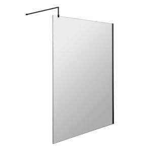 Cascade 8mm, Matt Black Wetroom Shower Screen - 1950mm High