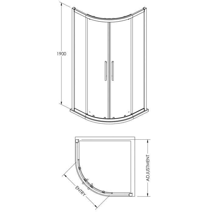 Cascade 8mm Quadrant Shower Enclosure - Image 4