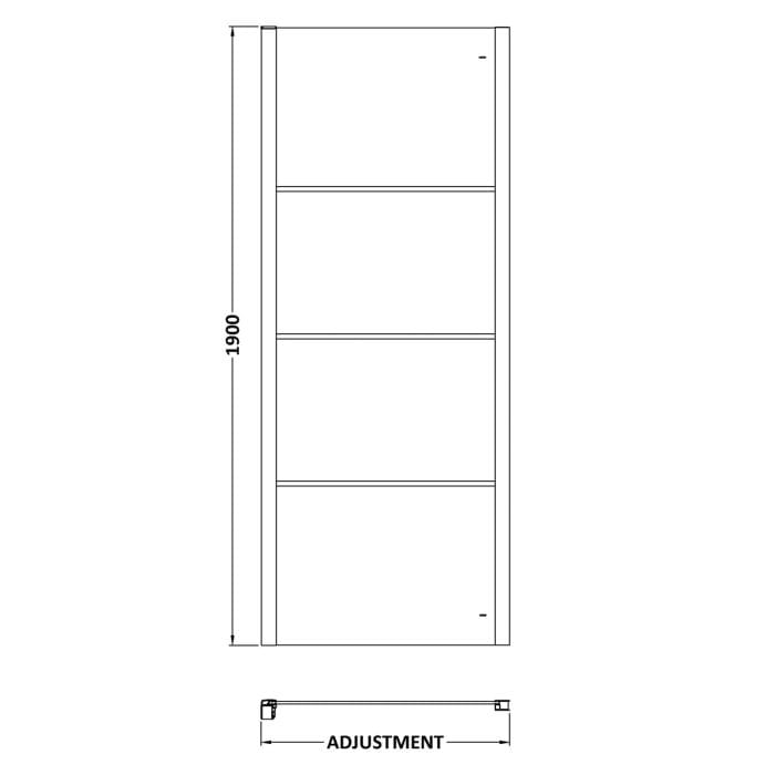 Cascade 8mm Matt Black Lined Side Panel - Image 2