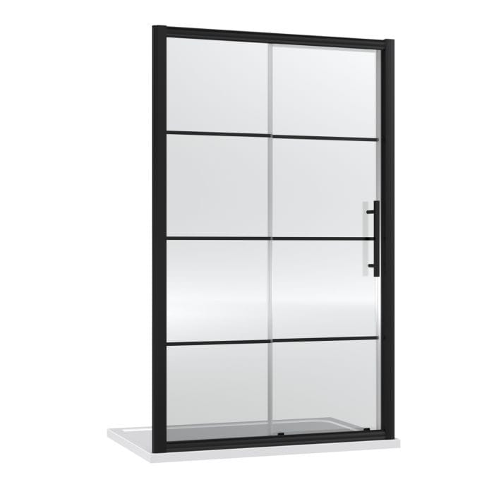 Cascade 8mm Matt Black Lined Sliding Shower Door - Image 3