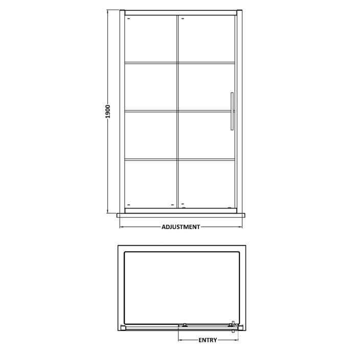 Cascade 8mm Matt Black Lined Sliding Shower Door - Image 4