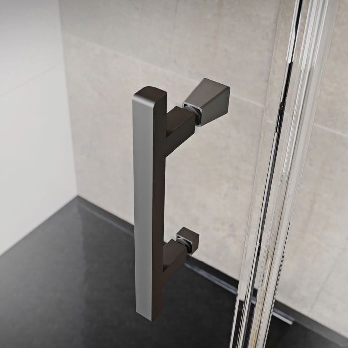 Cascade Pro 8 Black Frameless 8mm Hinged Shower Door - Image 2