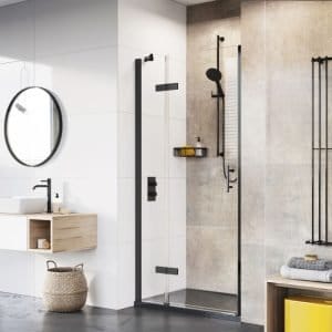 Cascade Pro 8 Black Frameless 8mm Hinged Shower Door