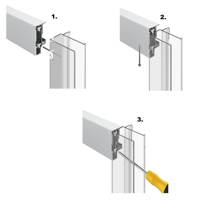 Cascade Pro 8 Black Frameless 8mm Hinged Shower Door - Image 4