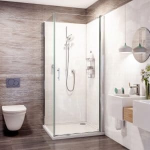 Cascade Pro 8 Frameless 8mm Square Pivot Door Enclosure with Side Panel